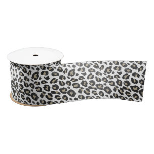 Trendy Tan Leopard Print Satijnen Lint