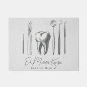 Trendy Tandarts Professioneel Tandheelkundig Wit Deurmat (Voorkant)