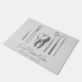 Trendy Tandarts Professioneel Tandheelkundig Wit Deurmat (Schuin)