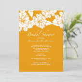 Trendy Tangerine Floral Vrijgezellenfeest Invite Kaart (Staand voorkant)