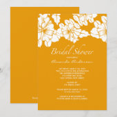 Trendy Tangerine Floral Vrijgezellenfeest Invite Kaart (Voorkant / Achterkant)