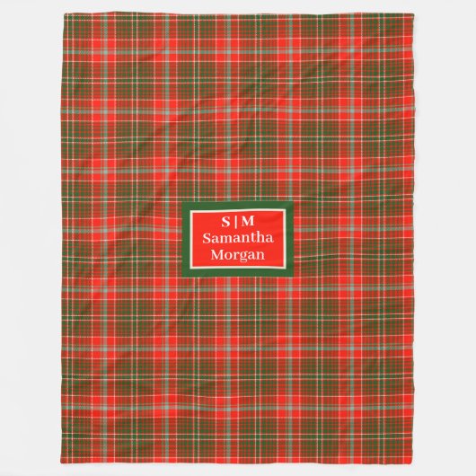 Trendy Tartan Blanket Personalized Christmas Gift Fleece Deken (Voorkant)