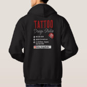 Trendy Tattoo Artist Studio Zwart en Rood Hoodie (Achterkant)