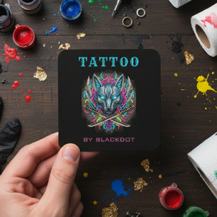 Trendy Tattoo Studio Boekings QR Code Tattoo Artie Vierkante Visitekaartje