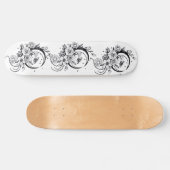 Trendy Tattoo Style Floral Crescent Moon Deck Persoonlijk Skateboard (Horizontaal)