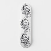 Trendy Tattoo Style Floral Crescent Moon Deck Persoonlijk Skateboard (Voorkant)