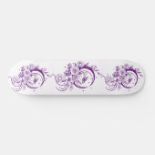 Trendy Tattoo Style Floral Crescent Moon Deck Persoonlijk Skateboard (Horizontaal)