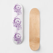Trendy Tattoo Style Floral Crescent Moon Deck Persoonlijk Skateboard (Voorkant)