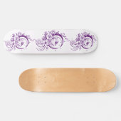Trendy Tattoo Style Floral Crescent Moon Deck Persoonlijk Skateboard (Horizontaal)