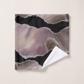 Trendy Taupe & Black Agate Zilver Glitter Bad Handdoek (Wasdoekje)