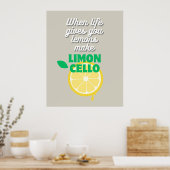 Trendy Taupe Italiaanse citroen Limoncello Keukenb Poster (Keuken)