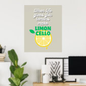 Trendy Taupe Italiaanse citroen Limoncello Keukenb Poster (Thuiskantoor)