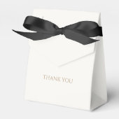 Trendy Taupe & Ivoor Script Bruiloft Dank u Bedankdoosjes (Voorkant Zijde)