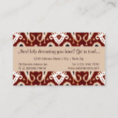 Trendy Taupe Red Brown Ikat Tribal Art Pattern Visitekaartje (Achterkant)