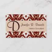Trendy Taupe Red Brown Ikat Tribal Art Pattern Visitekaartje (Voorkant)