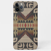 Trendy Taupe Tan Beige Brown Red Mosaic Art Case-Mate iPhone Case (Achterkant)
