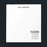 Trendy Teacher To Do List Inspirational Notitieblok<br><div class="desc">Stay inspired and on track with this trendy teacher to‑do list featuring three uplifting words, each marked with a sweet heart bullet. The modern layout leaves plenty of room for top priorities, reminders, and daily classroom tasks.</div>