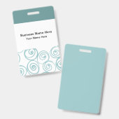 Trendy Teal Budget Naam Badges (Voor- en achterkant)