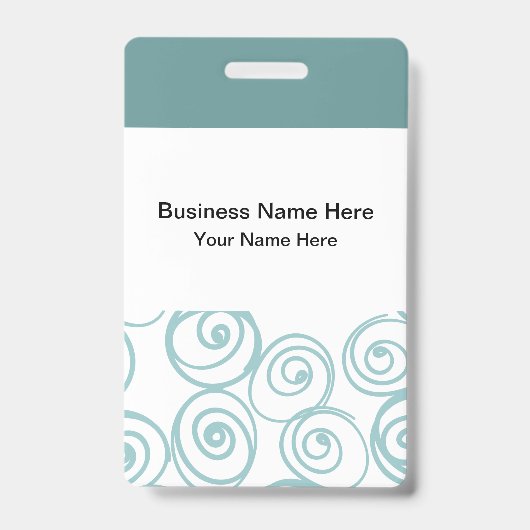 Trendy Teal Budget Naam Badges (Voorzijde)
