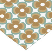 Trendy Teal Caramel Retro Groovy Flowers Seamless Korte Tafelloper (Hoek)