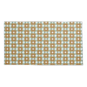 Trendy Teal Caramel Retro Groovy Flowers Seamless Kussensloop (Achterkant-Links)