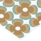 Trendy Teal Caramel Retro Groovy Flowers Seamless Lange Tafelloper (Hoek)