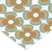 Trendy Teal Caramel Retro Groovy Flowers Seamless Medium Tafelloper (Hoek)