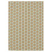 Trendy Teal Caramel Retro Groovy Flowers Seamless Tafelkleed (Voorkant)