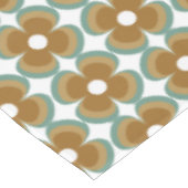 Trendy Teal Caramel Retro Groovy Flowers Seamless Tafelkleed (Gekanteld)