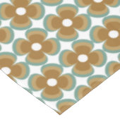 Trendy Teal Caramel Retro Groovy Flowers Seamless Tafelkleed (Gekanteld)