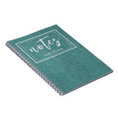 Trendy Teal Denim Print Classic Spiral Notitieboek (Rechterzijde)