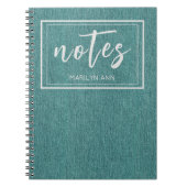 Trendy Teal Denim Print Classic Spiral Notitieboek (Voorkant)