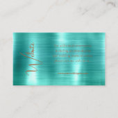 Trendy Teal & Koperen Metallic Folie Trouwwebsite Informatiekaartje (Voorkant)