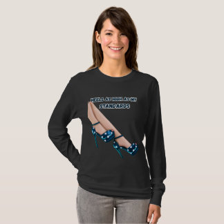 Trendy Teal Stippen Hoge Hakken Boss Babe Citaat T-shirt