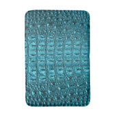 trendy teal turquoise aqua blue alligator print badmat (Voorkant Verticaal)
