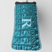 trendy teal turquoise aqua blue alligator print golfheadcover (Draai 90)