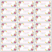 Trendy Technicolor Boho Floral Guest Address Sticker (Voorkant)