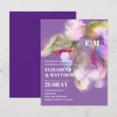 Trendy Technicolor Watercolor Trouw Uitnodigingen (Voorkant / Achterkant)