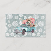 Trendy Teddy Bear Hearts Diaper Raffle Visitekaartje (Achterkant)