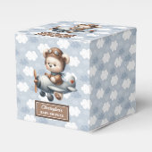 Trendy Teddy Bear Pilot Boy Baby Favoriet Box Bedankdoosjes (Voorkant Zijde)