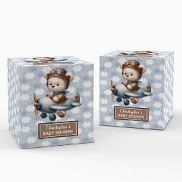 Trendy Teddy Bear Pilot Boy Baby Favoriet Box Bedankdoosjes