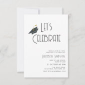 Trendy tekst Modern afstuderen Aankondiging (Achterkant)