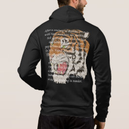 Trendy tekstontwerp geschreven op tijgermannen zwa hoodie