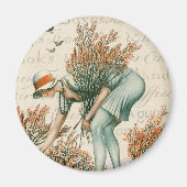 Trendy  tekstvrouw in het nationale parkscript magneet (Voorkant)