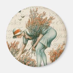 Trendy  tekstvrouw in het nationale parkscript magneet