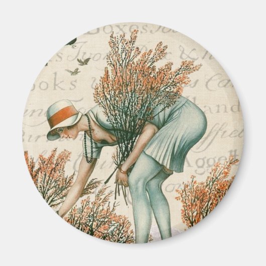 Trendy  tekstvrouw in het nationale parkscript magneet (Voorkant)