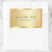 Trendy Template Gold Hand Script Your Custom Text Rechthoekige Sticker (Tas)