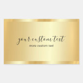 Trendy Template Gold Hand Script Your Custom Text Rechthoekige Sticker (Voorkant)