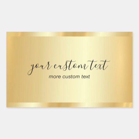 Trendy Template Gold Hand Script Your Custom Text Rechthoekige Sticker (Voorkant)