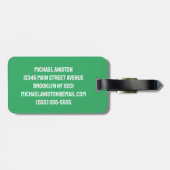 Trendy tennisbal gepersonaliseerd groen bagagelabel (Achterkant horizontaal)